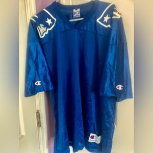 Mens Champion New England Patriots Plain Blue Jersey No Number Size 52/XXL